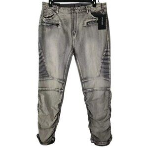 American Bazi ~Woman Plus Size 3X~ Gray Denim Skinny Jeans Stretch NWT.